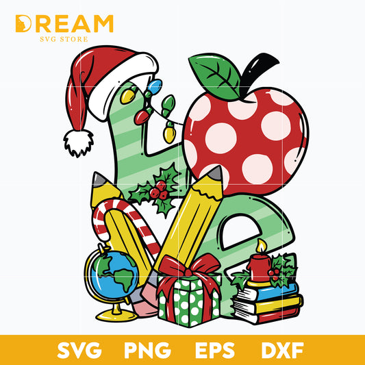 Love school christmas svg, Christmas svg, png, dxf, eps digital file CRM1111207L