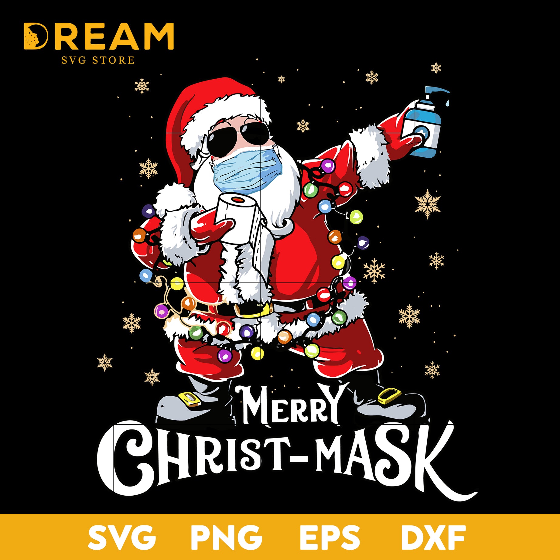 Santa merry chistmask svg, Christmas svg, png, dxf, eps digital file CRM12112012L