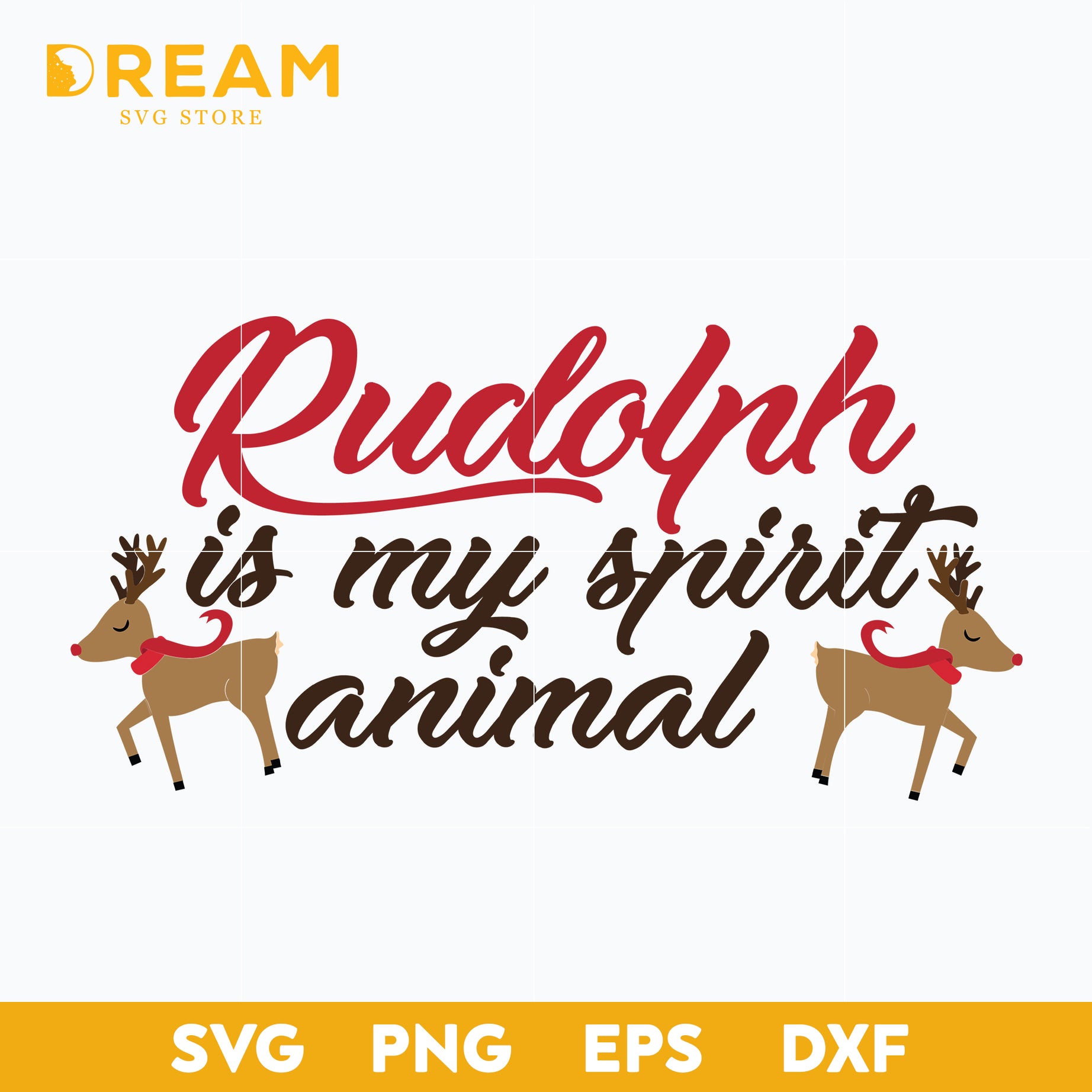 Rudolph is my spirit animal svg, Christmas svg, png, dxf, eps digital file CRM12122013L