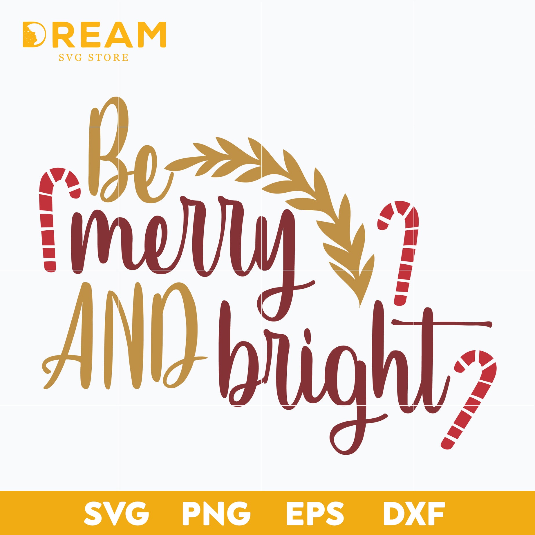 Be merry and bright svg