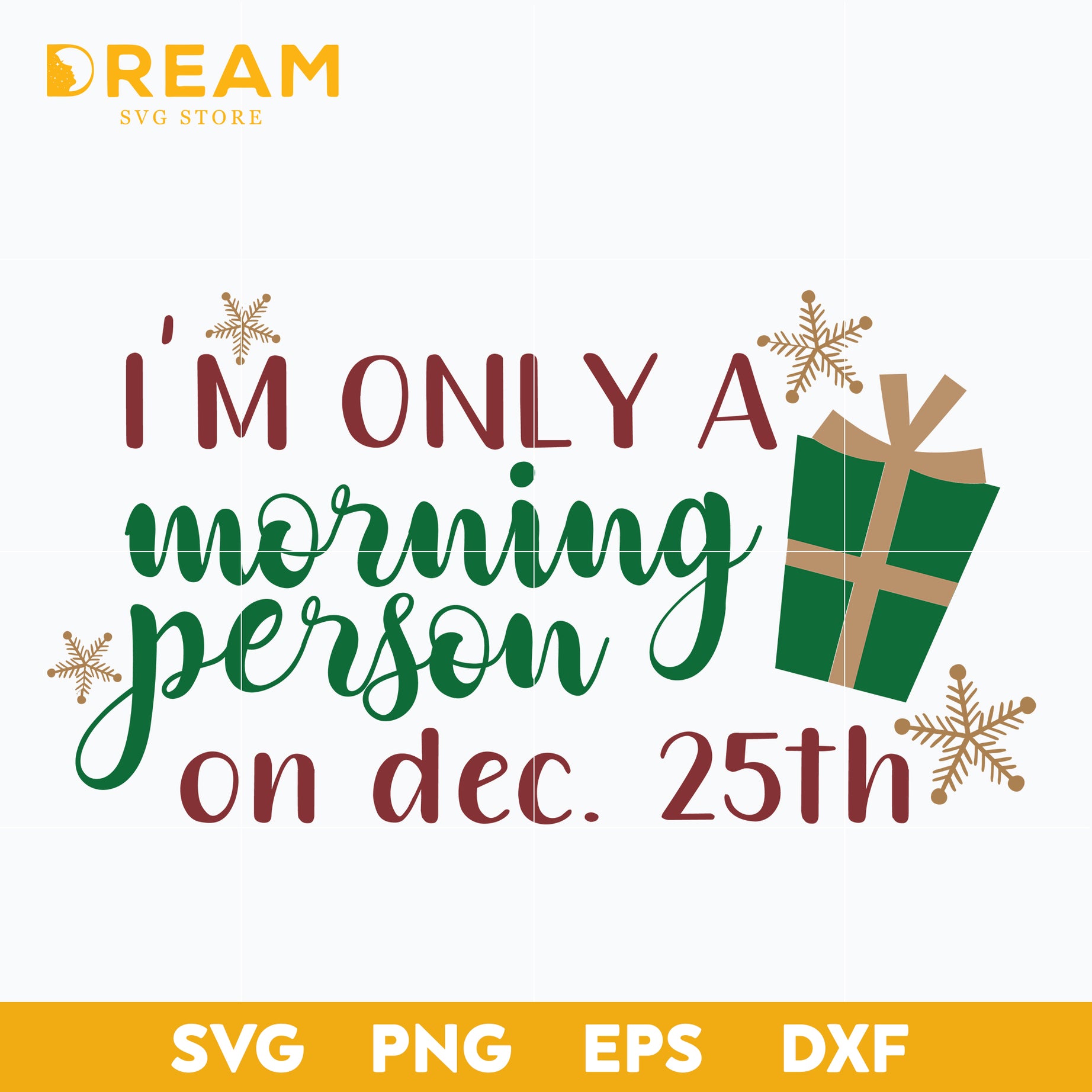 I'm only a morning person on dec 25th svg, Christmas svg, png, dxf, eps digital file CRM12122036L