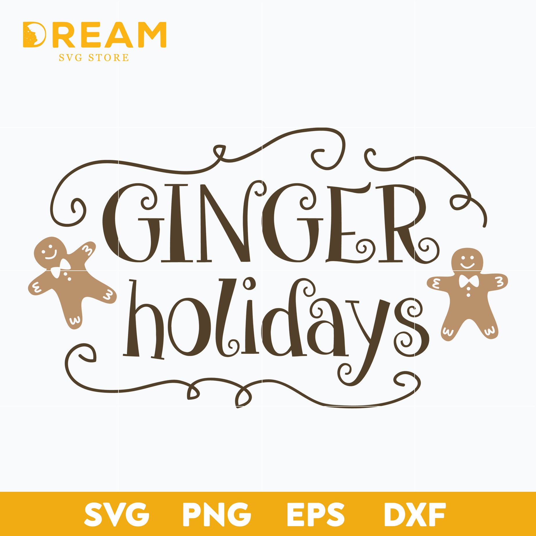 Ginger holidays svg, Christmas svg, png, dxf, eps digital file CRM1212203L