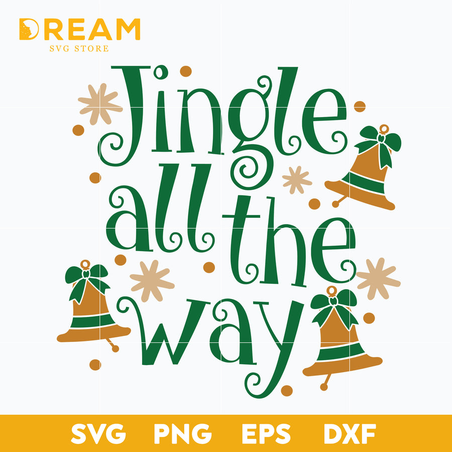 Jingle all the way svg, Christmas svg, png, dxf, eps digital file CRM12122048L