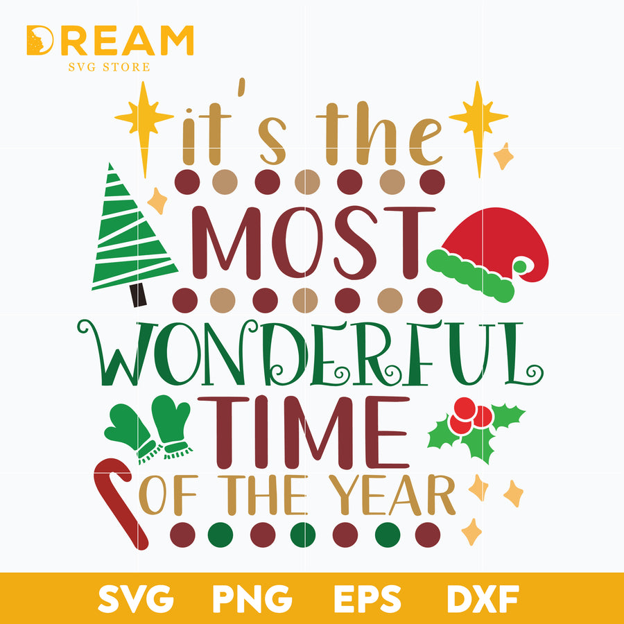 It's the most wonderful time of the year svg, Christmas svg, png, dxf, eps digital file CRM12122049L