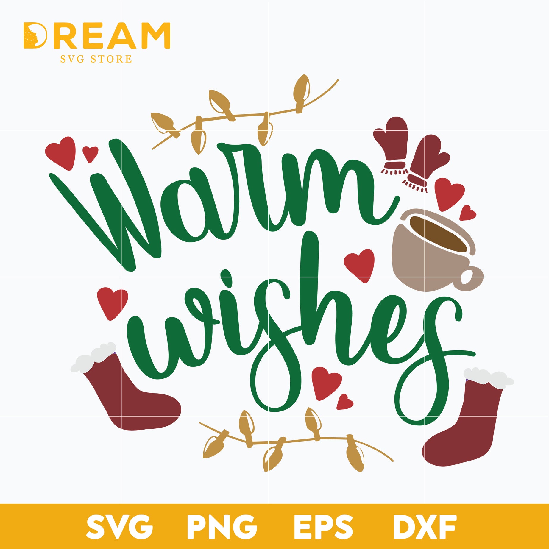 Warm wishes svg, Christmas svg, png, dxf, eps digital file CRM1212207L