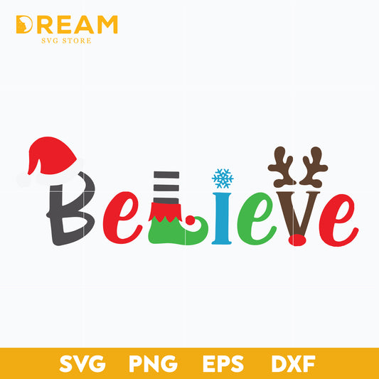 Believe christmas svg