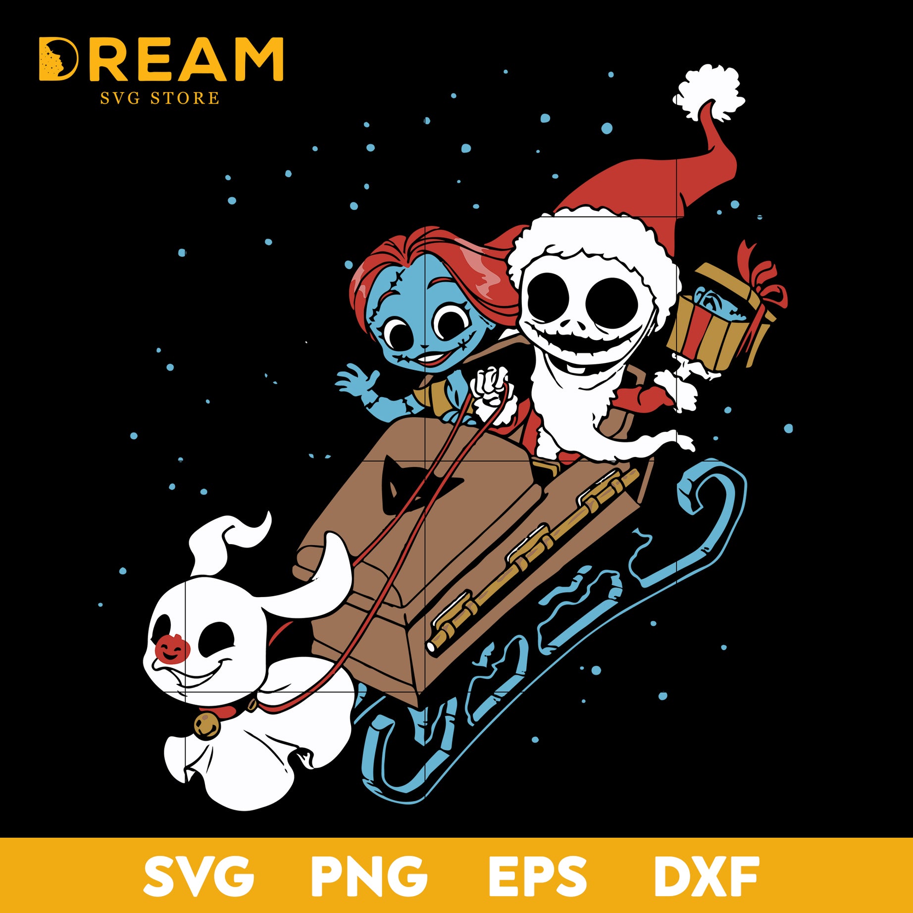 Jack skellington and sally christmas svg, Christmas svg, png, dxf, eps digital file CRM1412202L