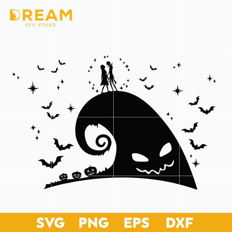 Jack skellington and sally christmas svg, Christmas svg, png, dxf, eps digital file CRM1412205L