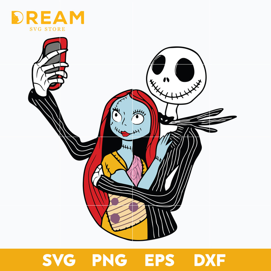 Jack skellington and sally christmas svg, Christmas svg, png, dxf, eps digital file CRM1412207L
