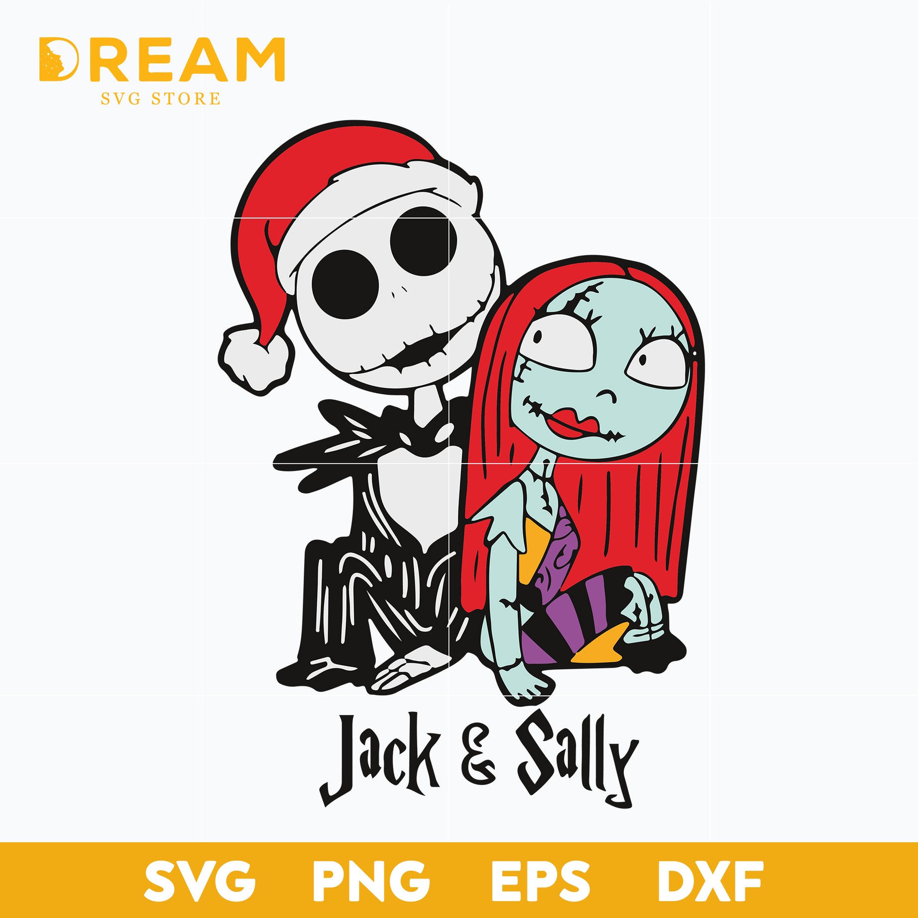Jack skellington and sally christmas svg, Christmas svg, png, dxf, eps digital file CRM1412209L