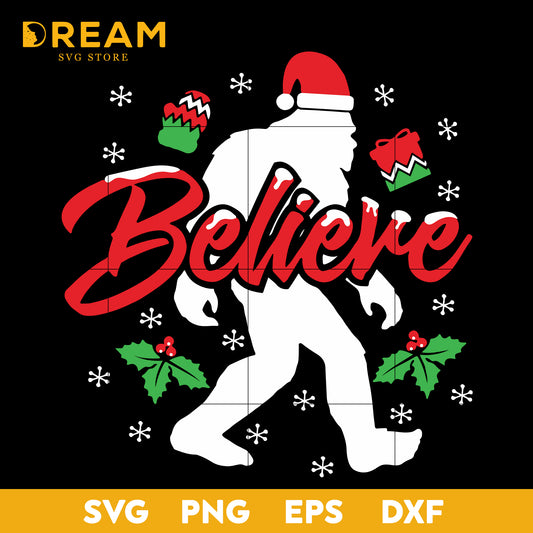 Bigfoot Believe christmas svg, Christmas svg, png, dxf, eps digital file CRM1511205L