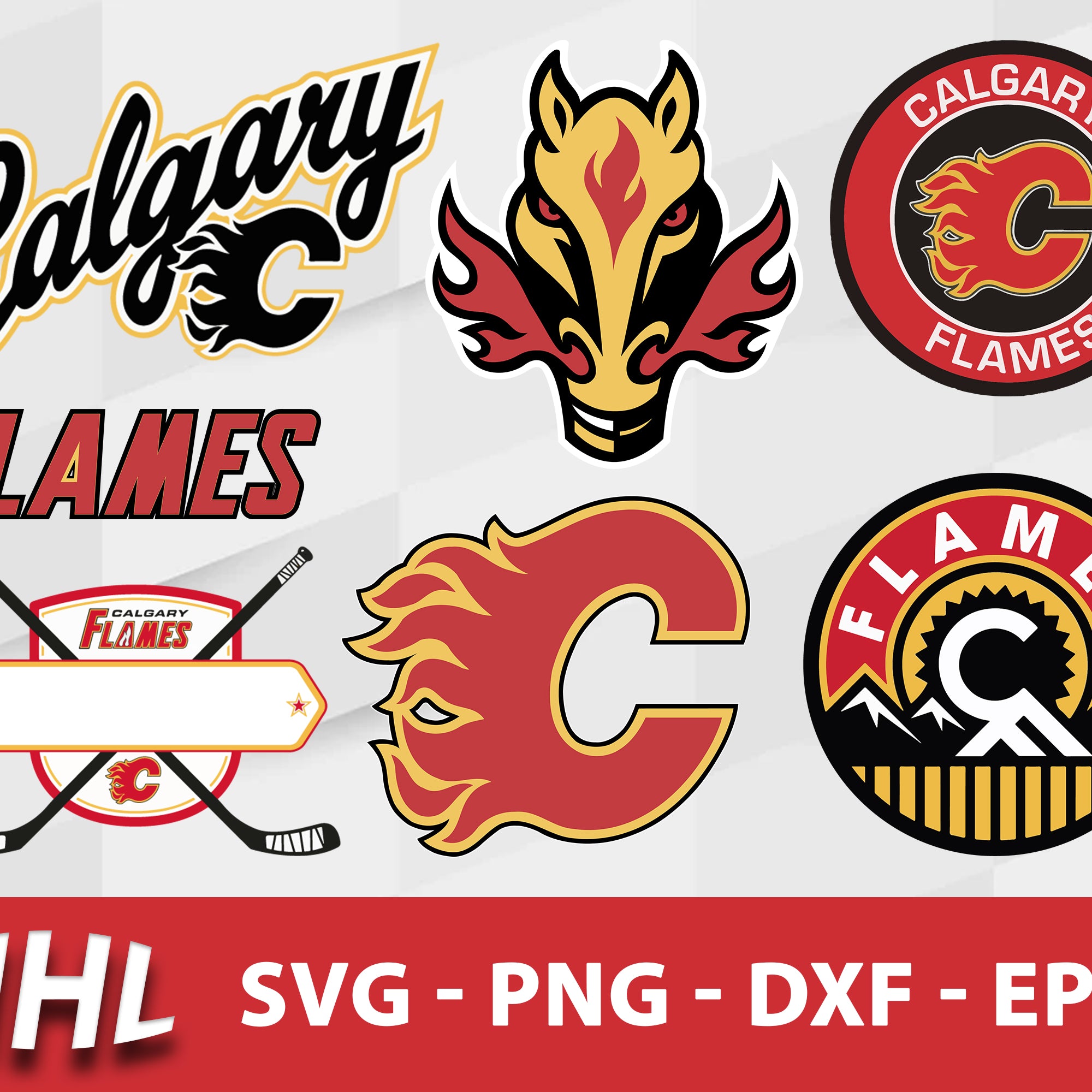 Calgary Flames Svg Bundle, Calgary Flames Svg, Sport Svg, Nhl Svg, Png, Dxf, Eps Digital File.