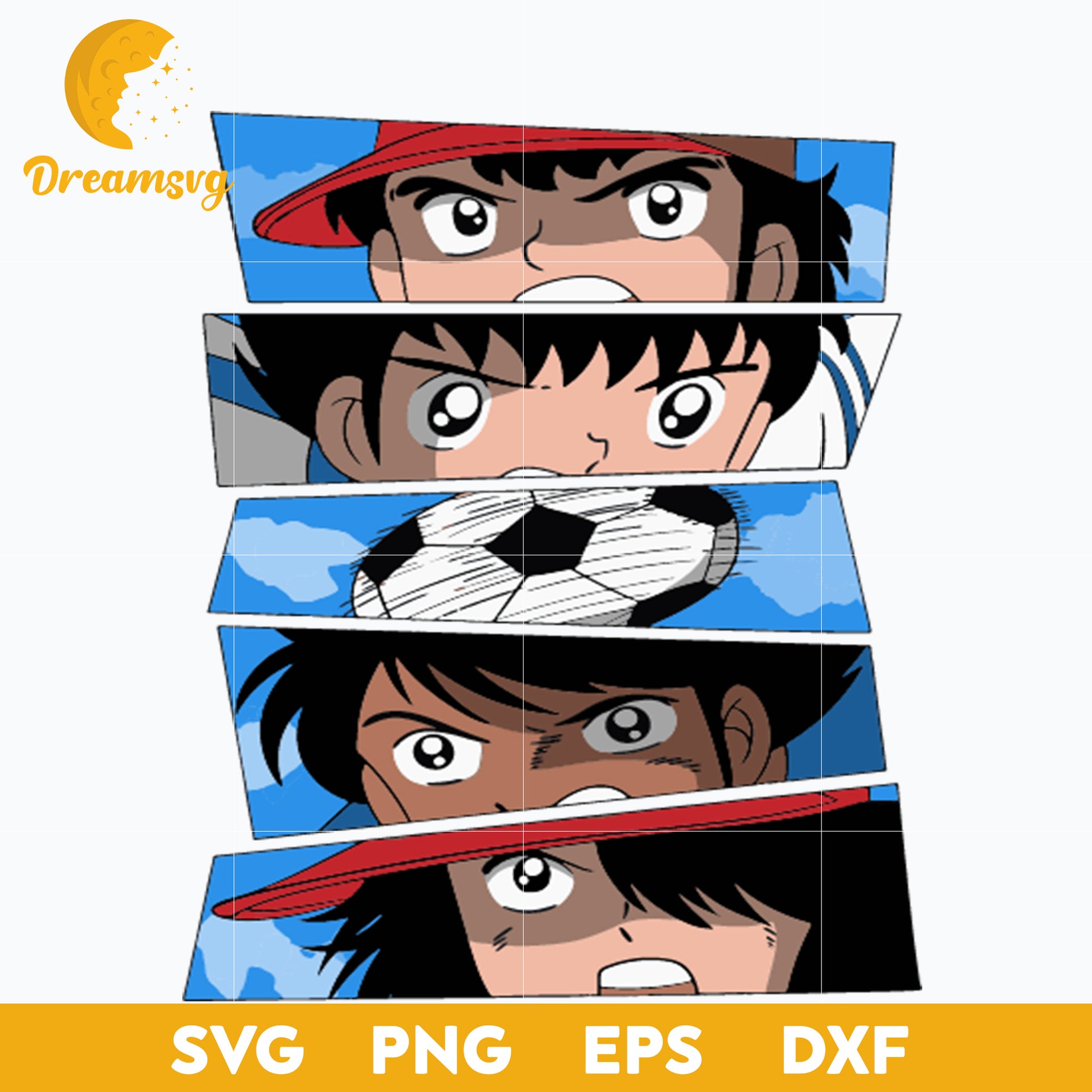 Captain Soccer Svg, Captain Anime Svg, Soccer Svg, file for cricut, Anime svg, png, eps, dxf digital download