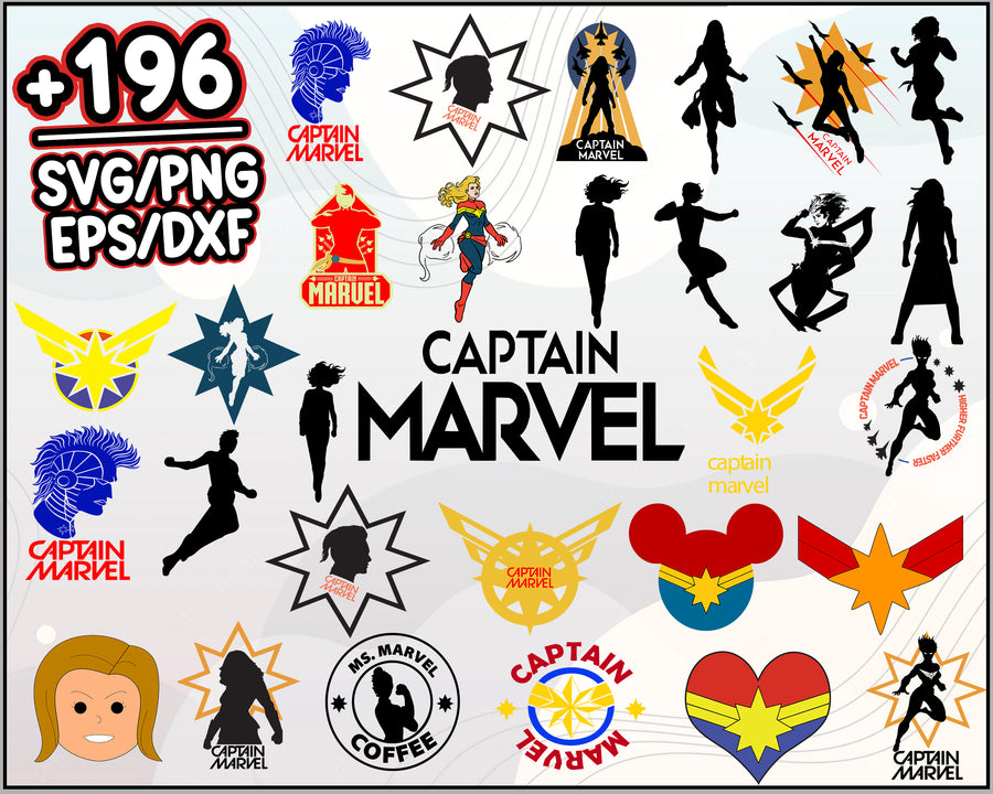 196+ Captain Marvel Svg Bundle, Marvel Svg, Captain Marvel Logo, Cartoon svg, png, dxf, eps digital file