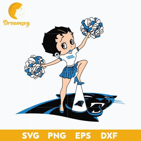 Carolina Panthers Betty Boop Cheerleader Nfl Svg, Carolina Panthers Svg, Sport Svg, Nfl Svg, Png, Dxf, Eps Digital File.