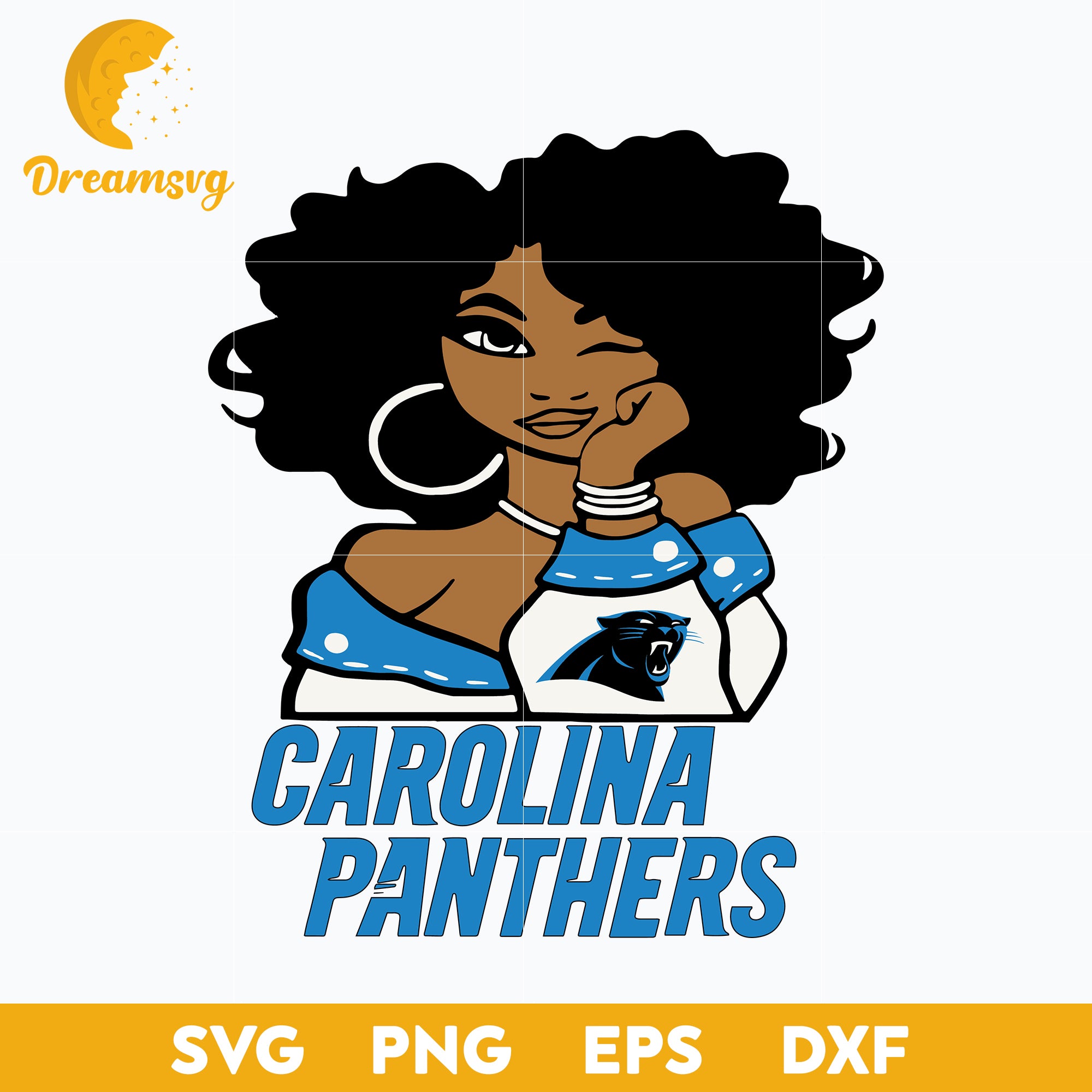 Carolina Panthers Girl Nfl Svg, Carolina Panthers Svg, Sport Svg, Nfl Svg, Png, Dxf, Eps Digital File.