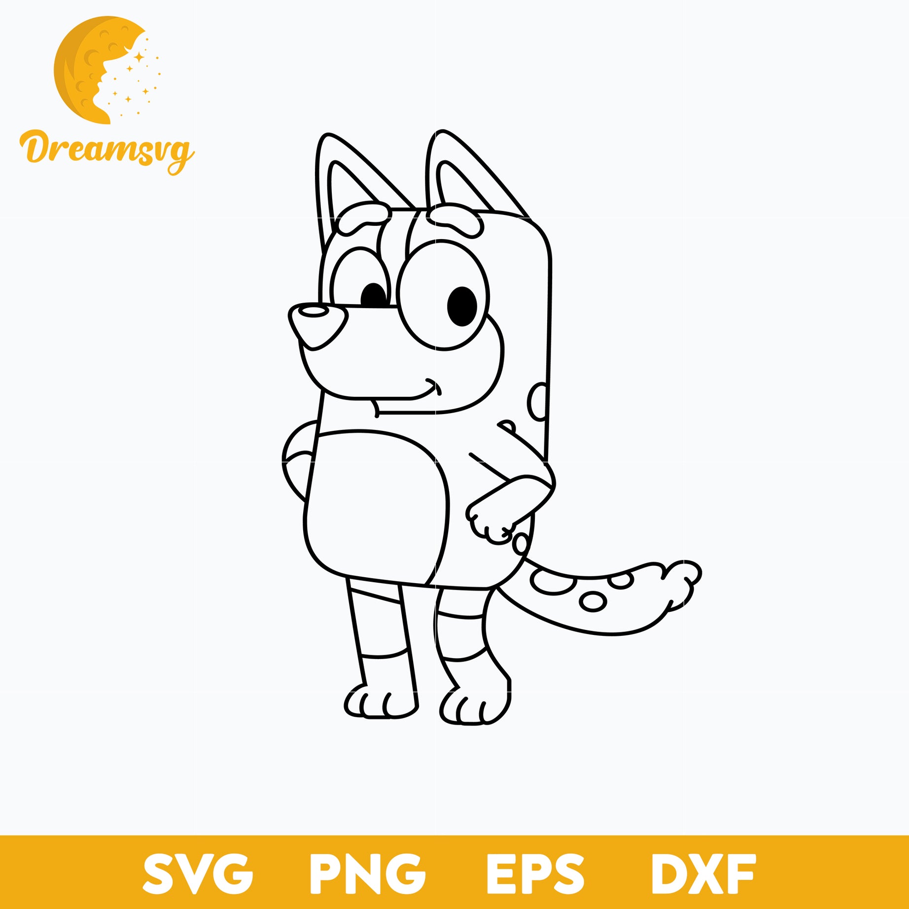 Chilli outline svg, Bluey Vector, Bluey Alphabeth, Bluey Cutfile, Bluey Clipart, Cartoon svg, png, dxf, eps file