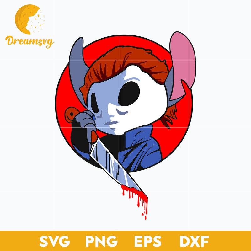 Michael Myers Stitch SVG, Stitch SVG, Stitch Halloween SVG, Halloween SVG, PNG, DXF, EPS Digital File STHLW02