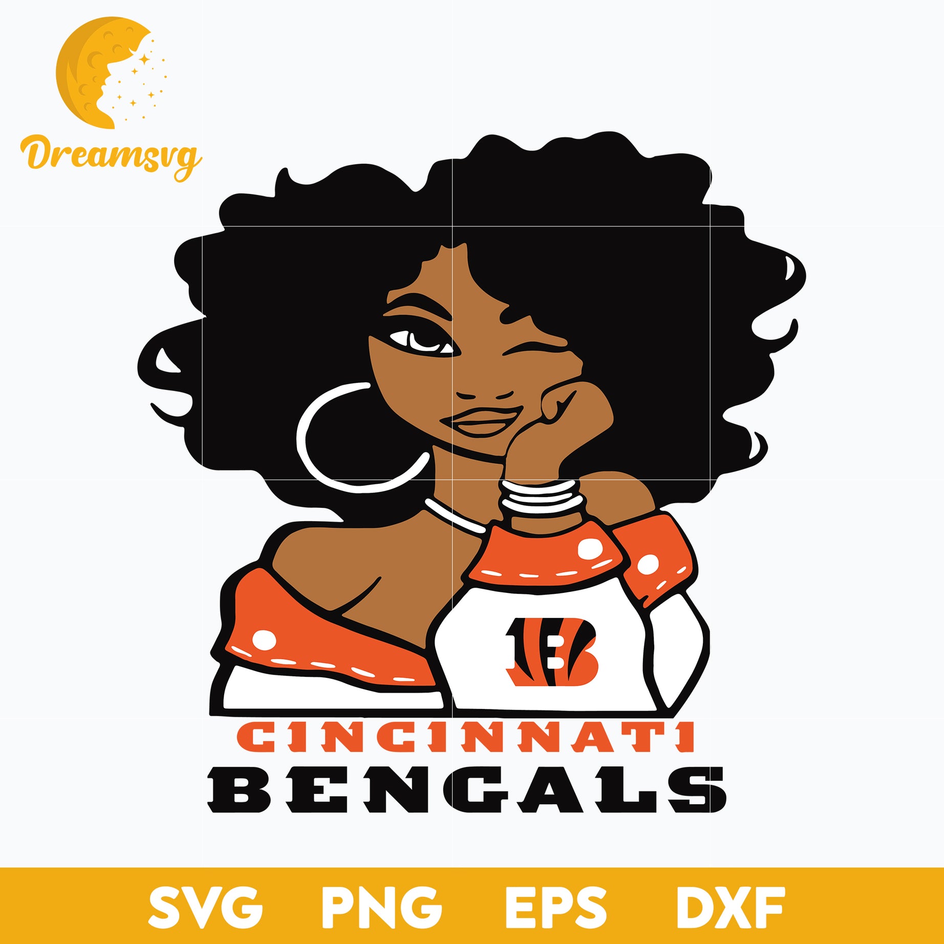 Cincinnati Bengals girl Nfl Svg, Cincinnati Bengals Svg, Sport Svg, Nfl Svg, Png, Dxf, Eps Digital File.