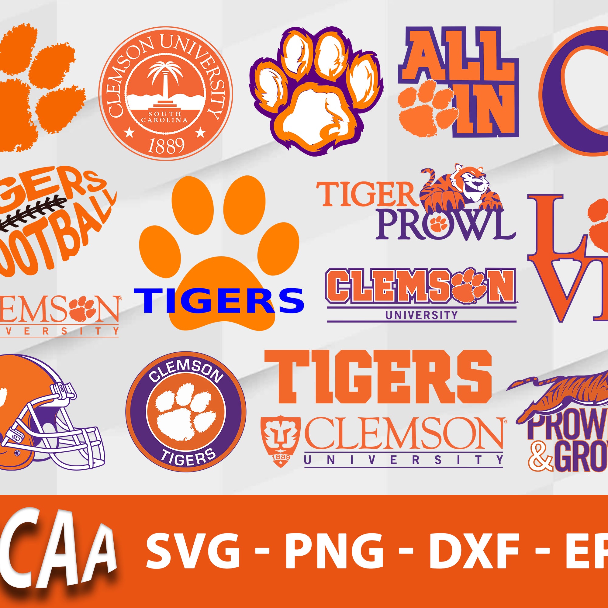 Clemson Tigers Svg Bundle, Clemson Tigers Svg, Sport Svg, Ncaa Svg, Pn ...