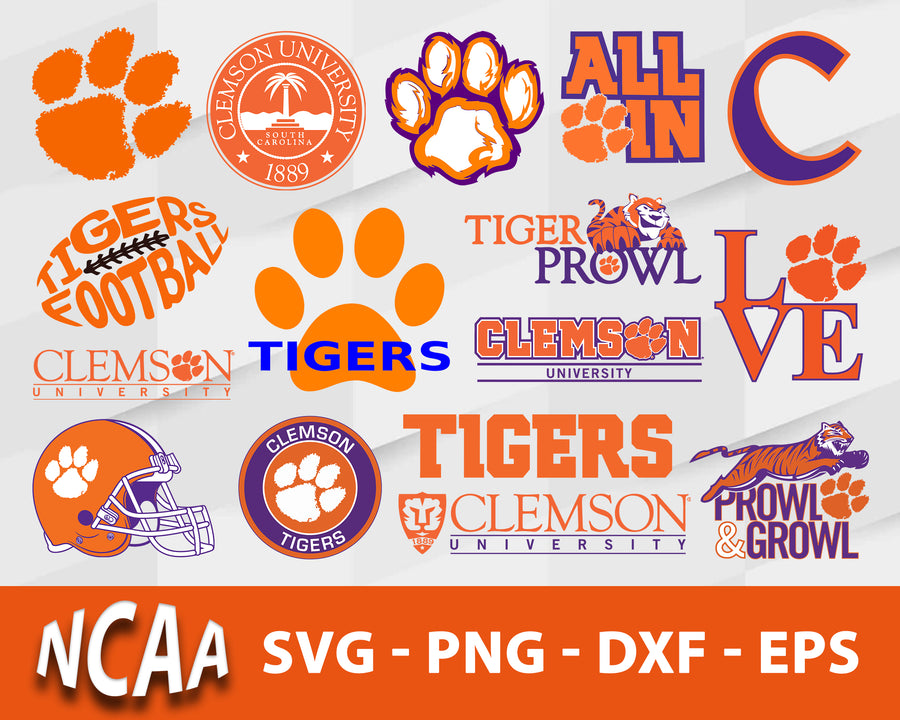 Clemson Tigers Svg Bundle, Clemson Tigers Svg, Sport Svg, Ncaa Svg, Png, Dxf, Eps Digital file.
