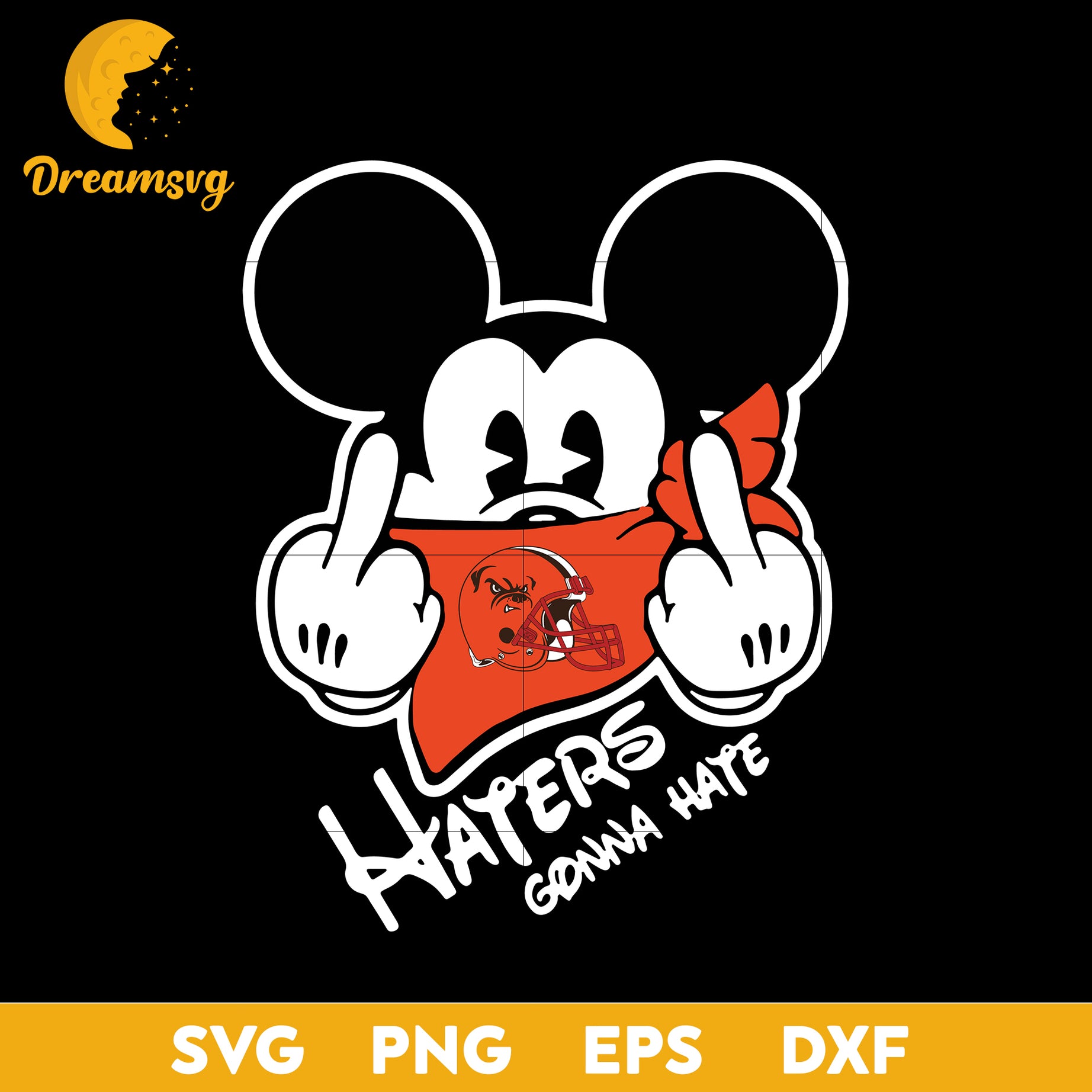 Cleveland Browns, Mickey, Haters Gonna Hate Svg, Nfl Svg, Png, Dxf, Eps Digital File.