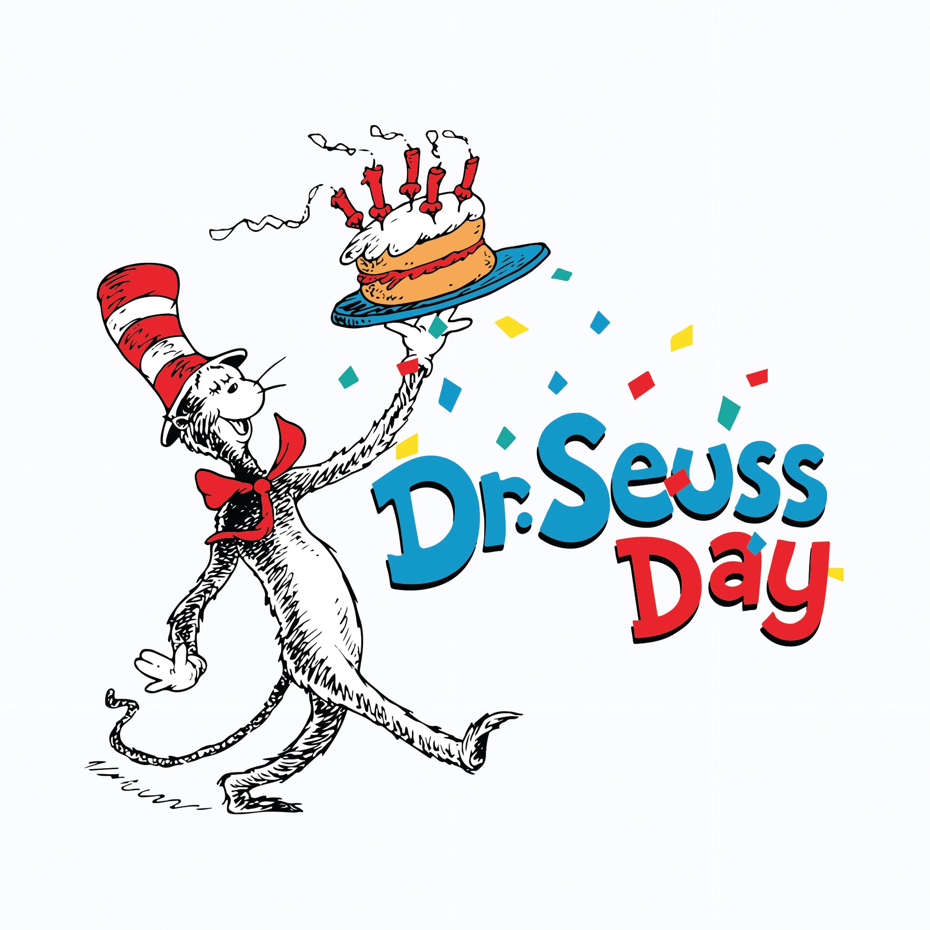 Day of Dr Seuss svg, Cat in the hat svg, dr svg, png, dxf, eps file DR05012116