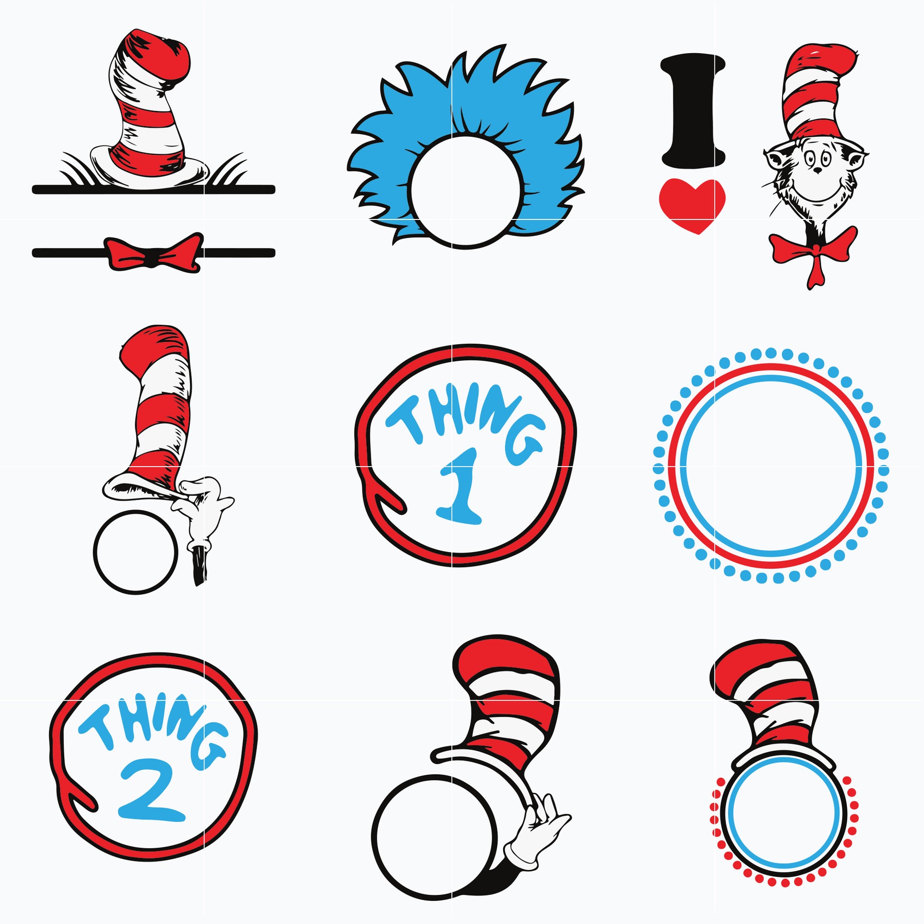 Dr seuss bundle svg, dr seuss svg, dr seuss quotes svg, png, dxf, eps digital file DRBL0501211