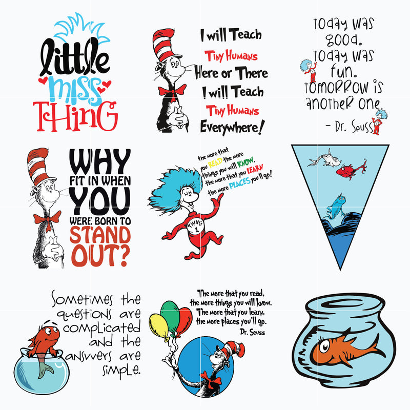 Blue Dr Sus SVG Digital File, Dr Seuss Among Us Svg