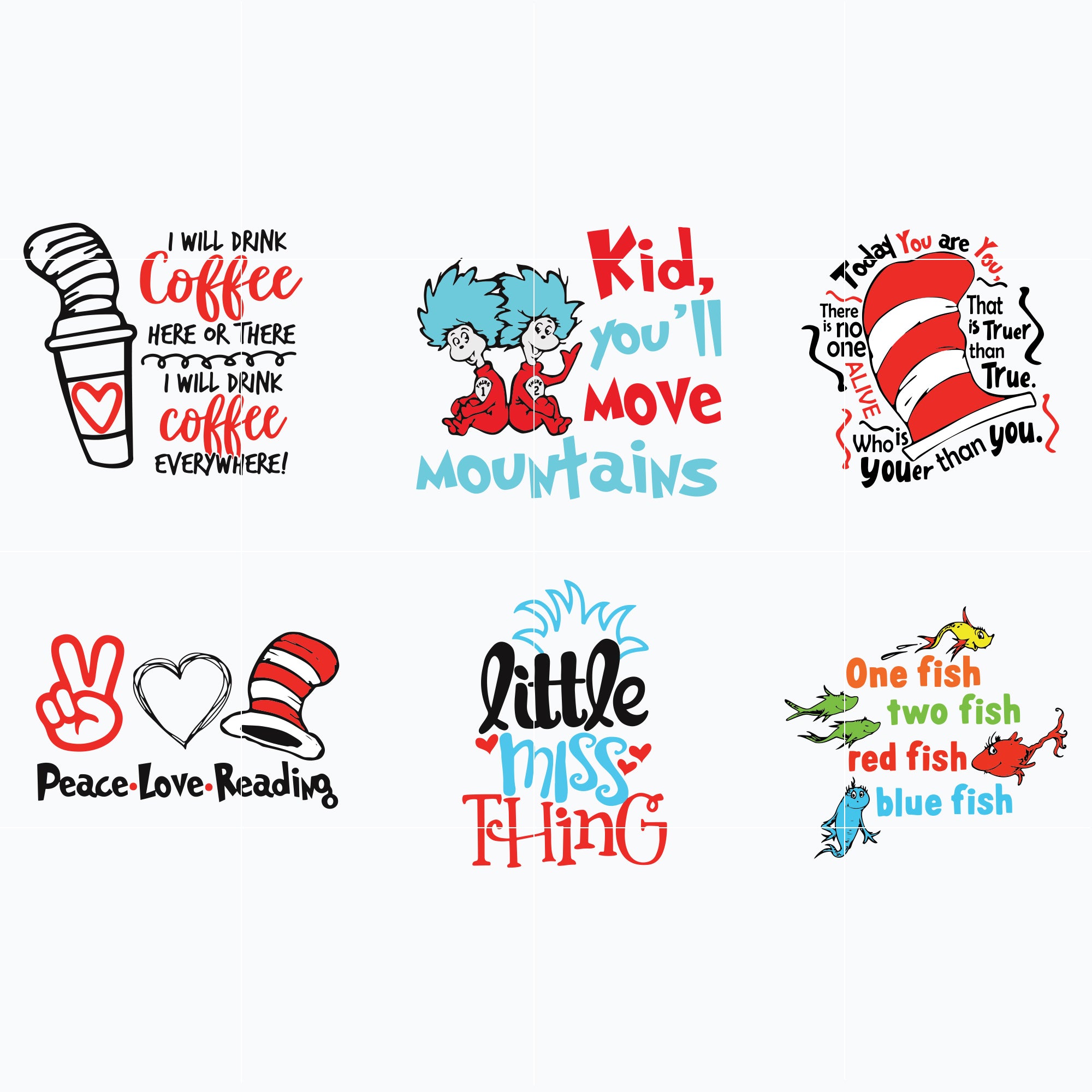 Dr seuss bundle svg, dr seuss svg, dr seuss quotes svg, png, dxf, eps digital file DRBL0501213