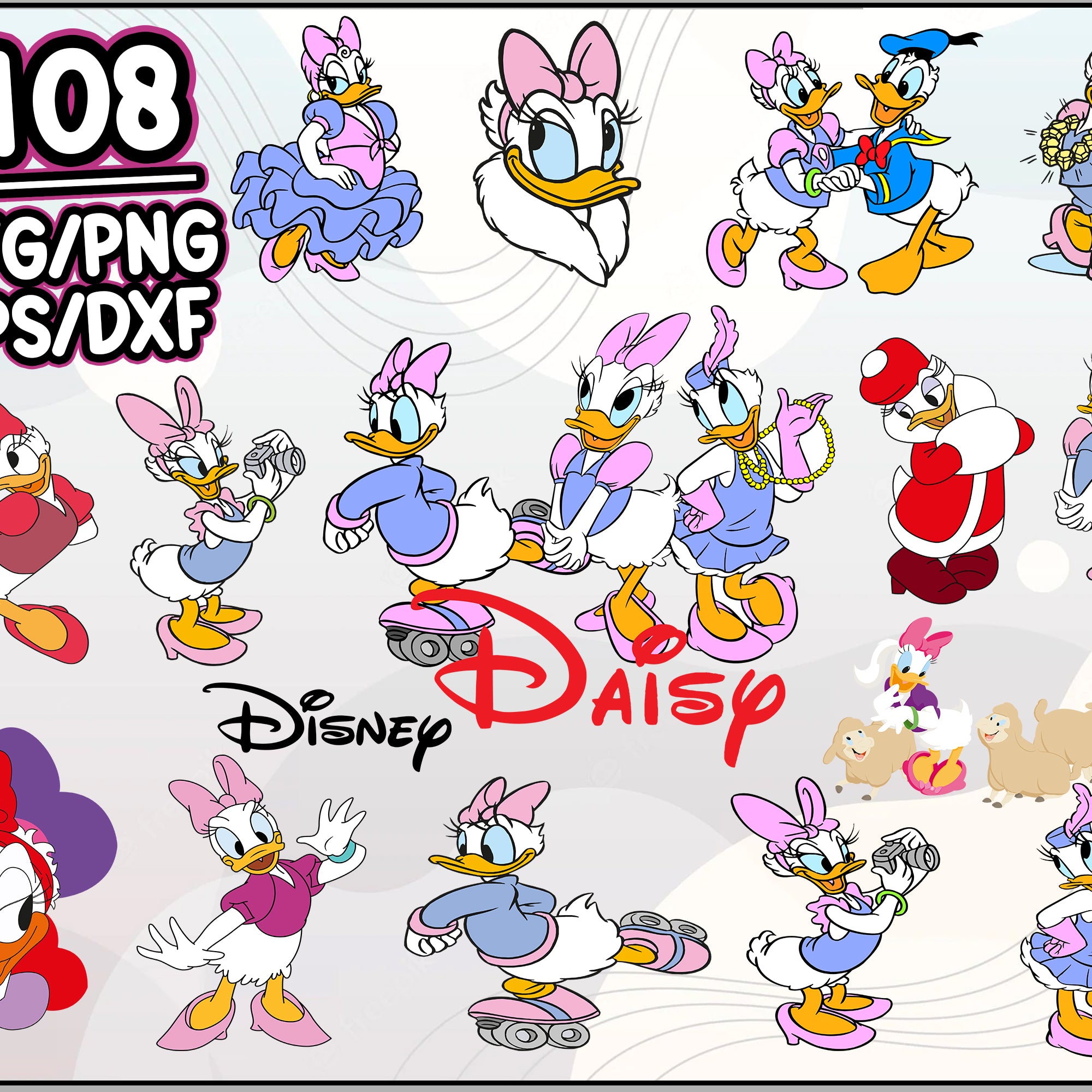 Daisy Duck SVG Bundle, daisy duck cricut, daisy duck layered svg, digital file