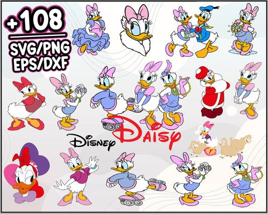 Daisy Duck SVG Bundle, daisy duck cricut, daisy duck layered svg, digital file