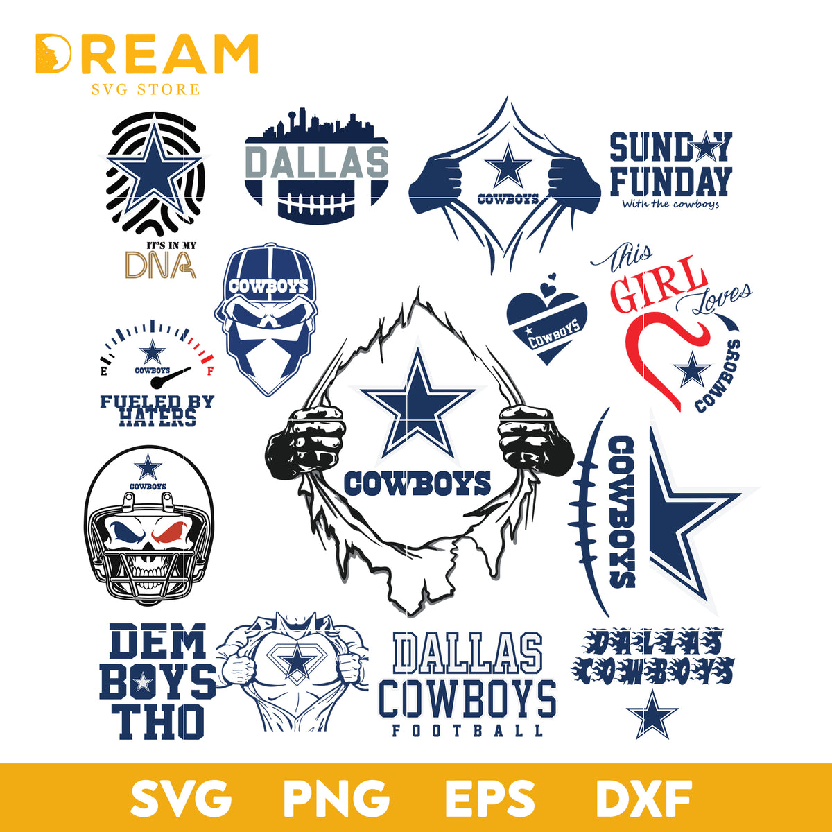 Dallas cowboys bundle svg, Dallas cowboys svg, NFL svg, png, dxf, eps ...