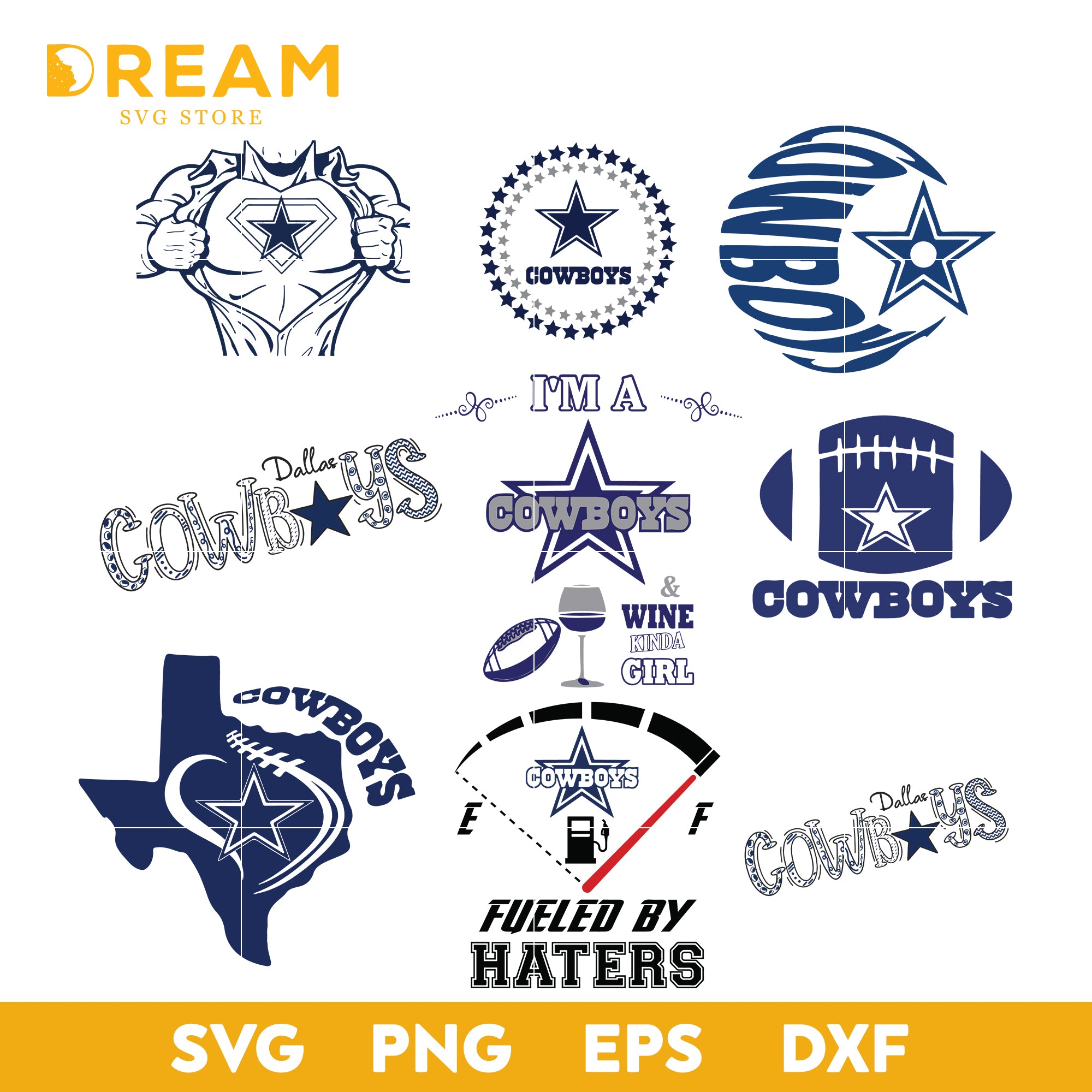 Dallas cowboys bundle svg, Dallas cowboys svg, NFL svg, png, dxf, eps ...