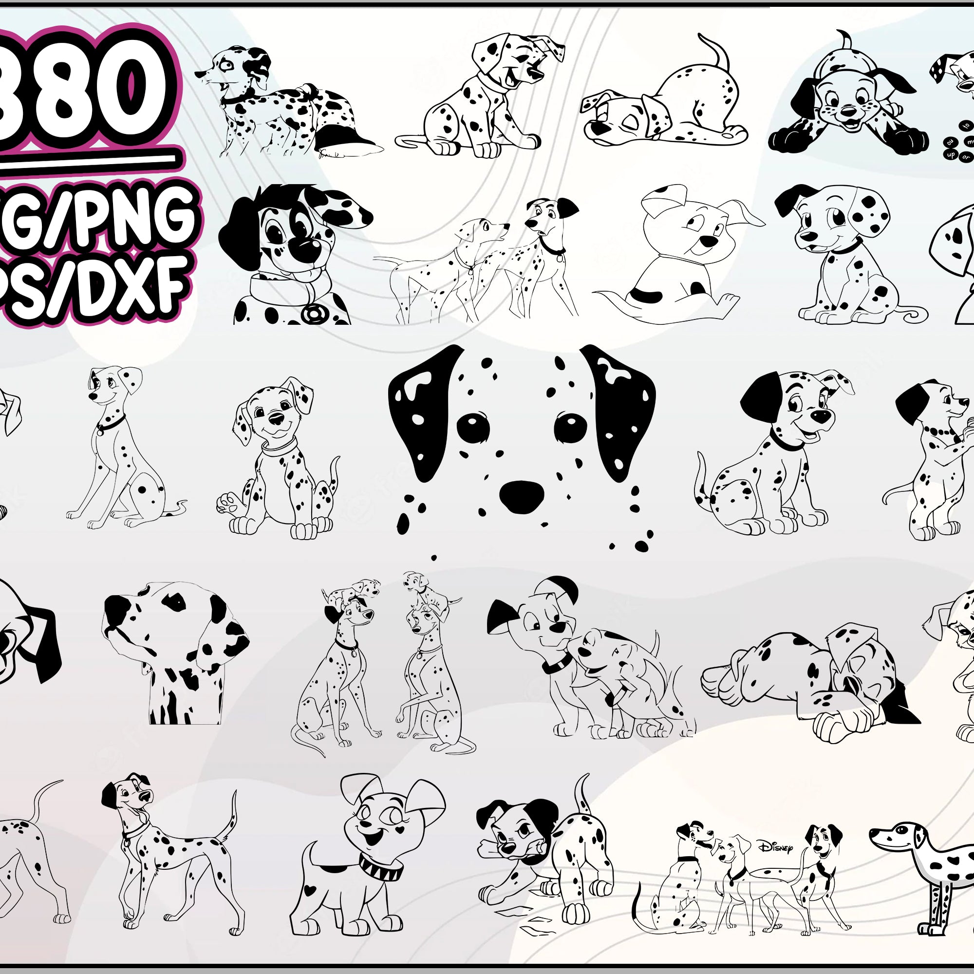 380+ 101 Dalmatians Svg Bundle, dalmatians svg, dog svg, Dalmatians Svg, Cartoon svg, png, dxf, eps digital file