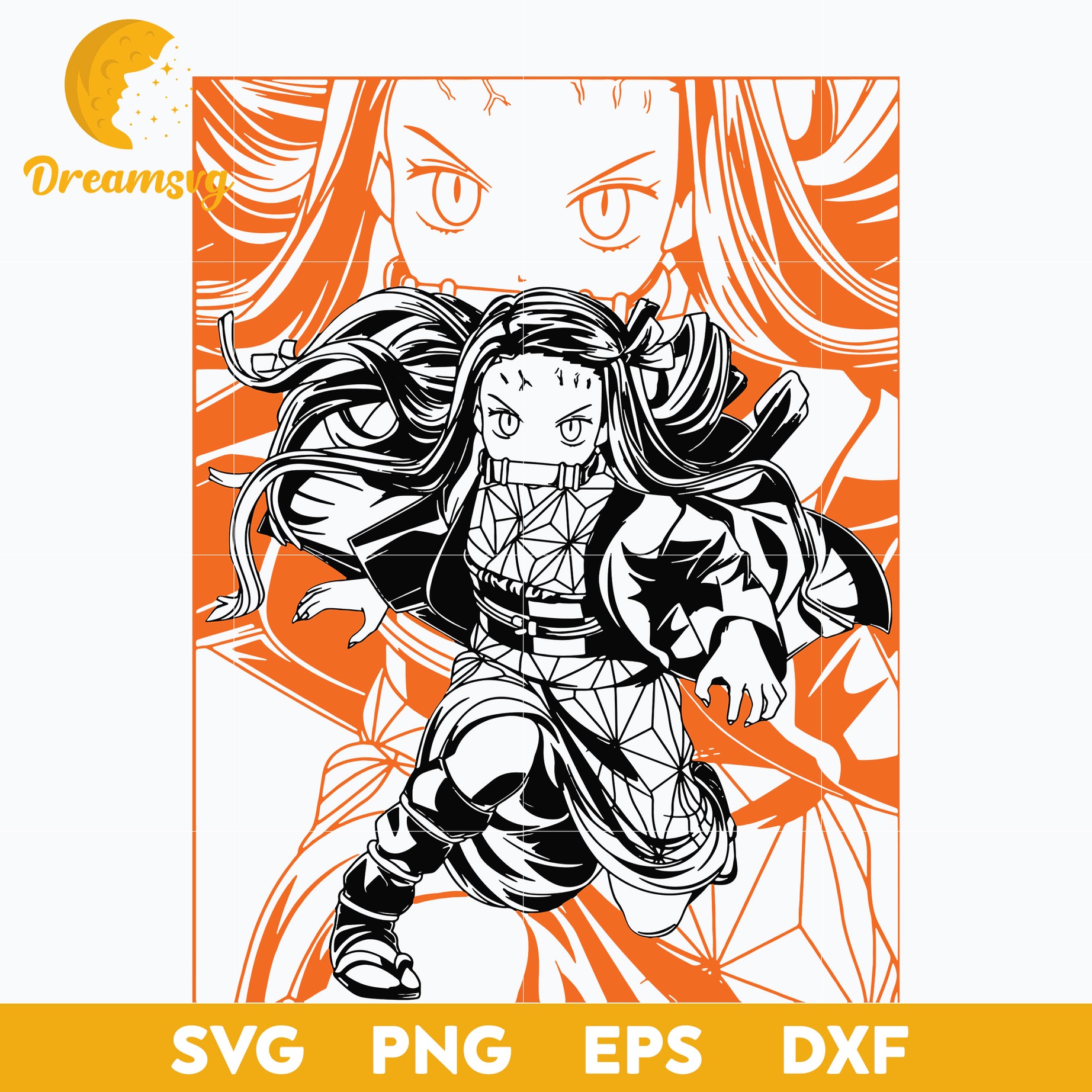 Demon Slayer Nezuko Svg, Nezuko Kamado Svg, Kimetsu No Yaiba Svg, Japanese Cartoon Svg, file for cricut, Anime svg, png, eps, dxf digital download