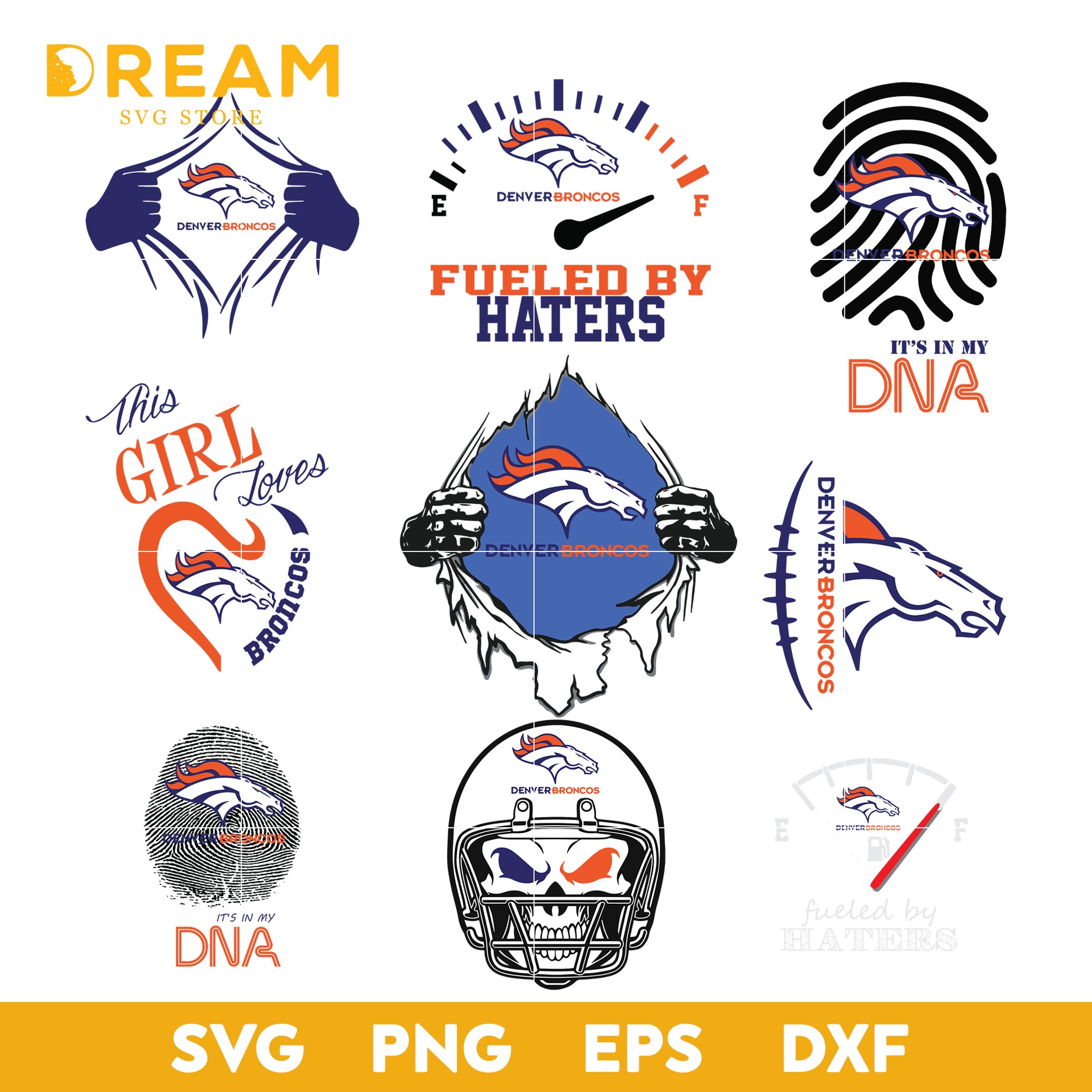 Denver Broncos bundle svg, Denver Broncos svg, NFL svg, png, dxf, eps digital file