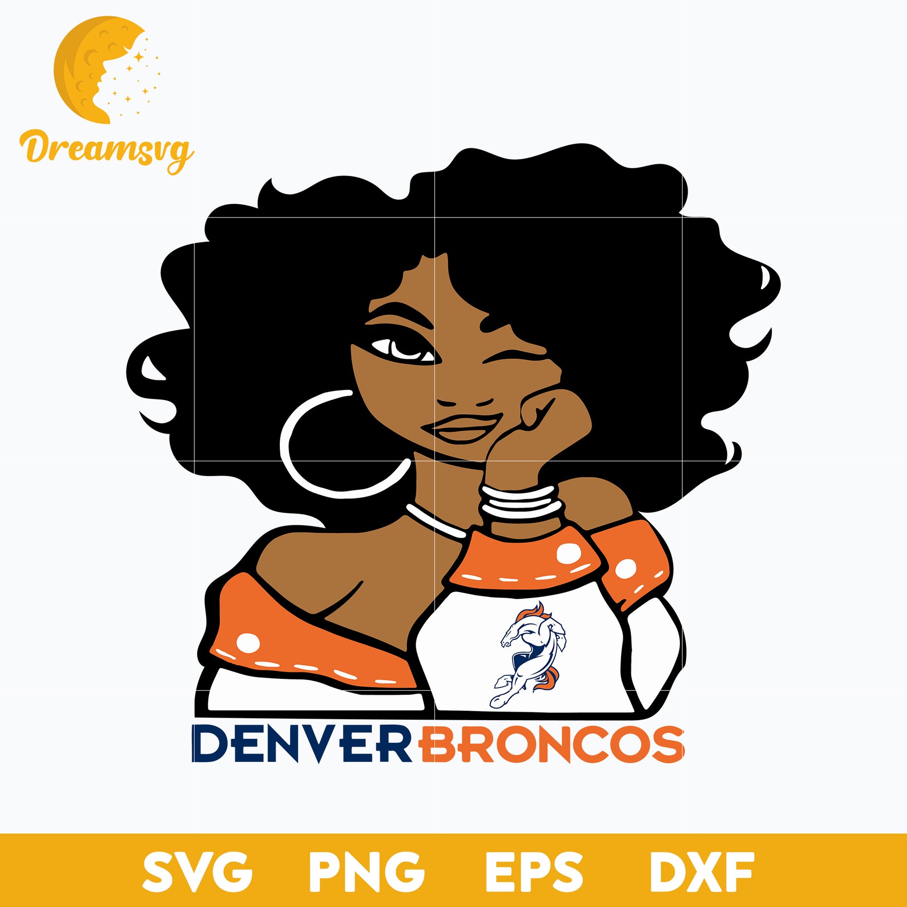 Denver Broncos Girl Nfl Svg, Denver Broncos Svg, Sport Svg, Nfl Svg, Png, Dxf, Eps Digital File.