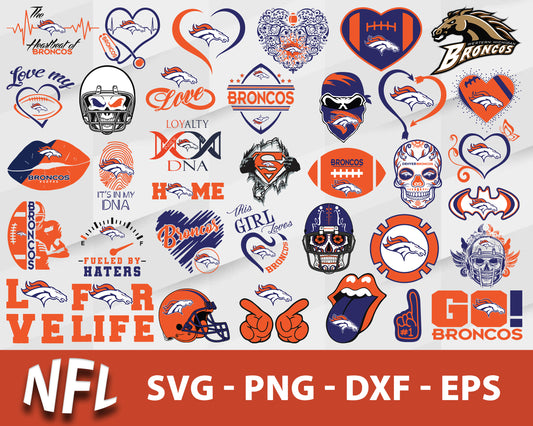 Denver Broncos Svg Bundle, Denver Broncos Svg, Sport Svg, Nfl Svg, Png, Dxf, Eps Digital File.