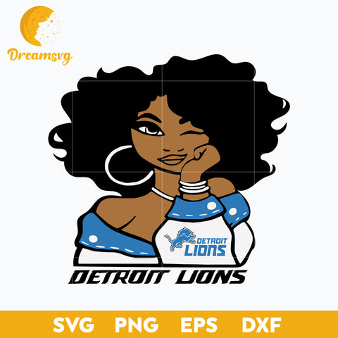 Detroit Lions Girl Nfl Svg, Detroit Lions Svg, Sport Svg, Nfl Svg, Png, Dxf, Eps Digital File.