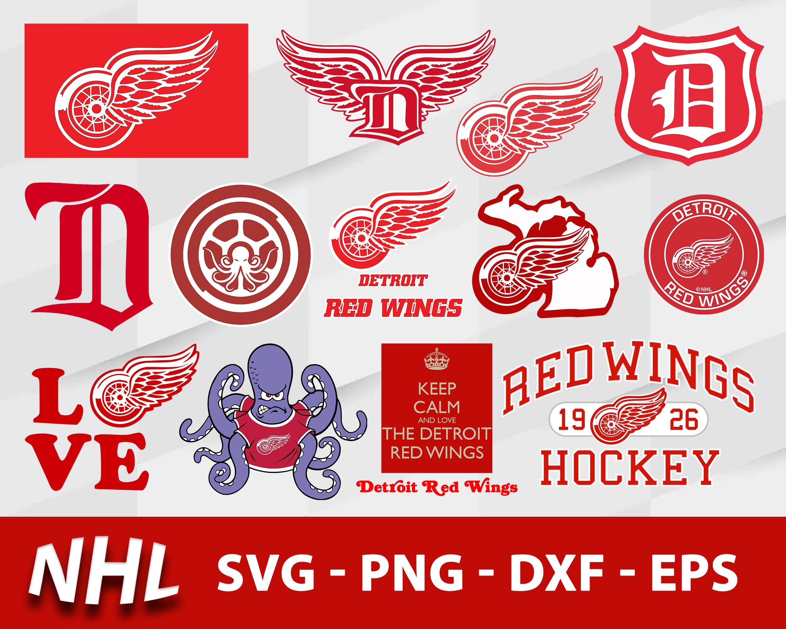 Detroit Red Wings Svg Bundle, Detroit Red Wings Svg, Sport Svg, Nhl Sv ...