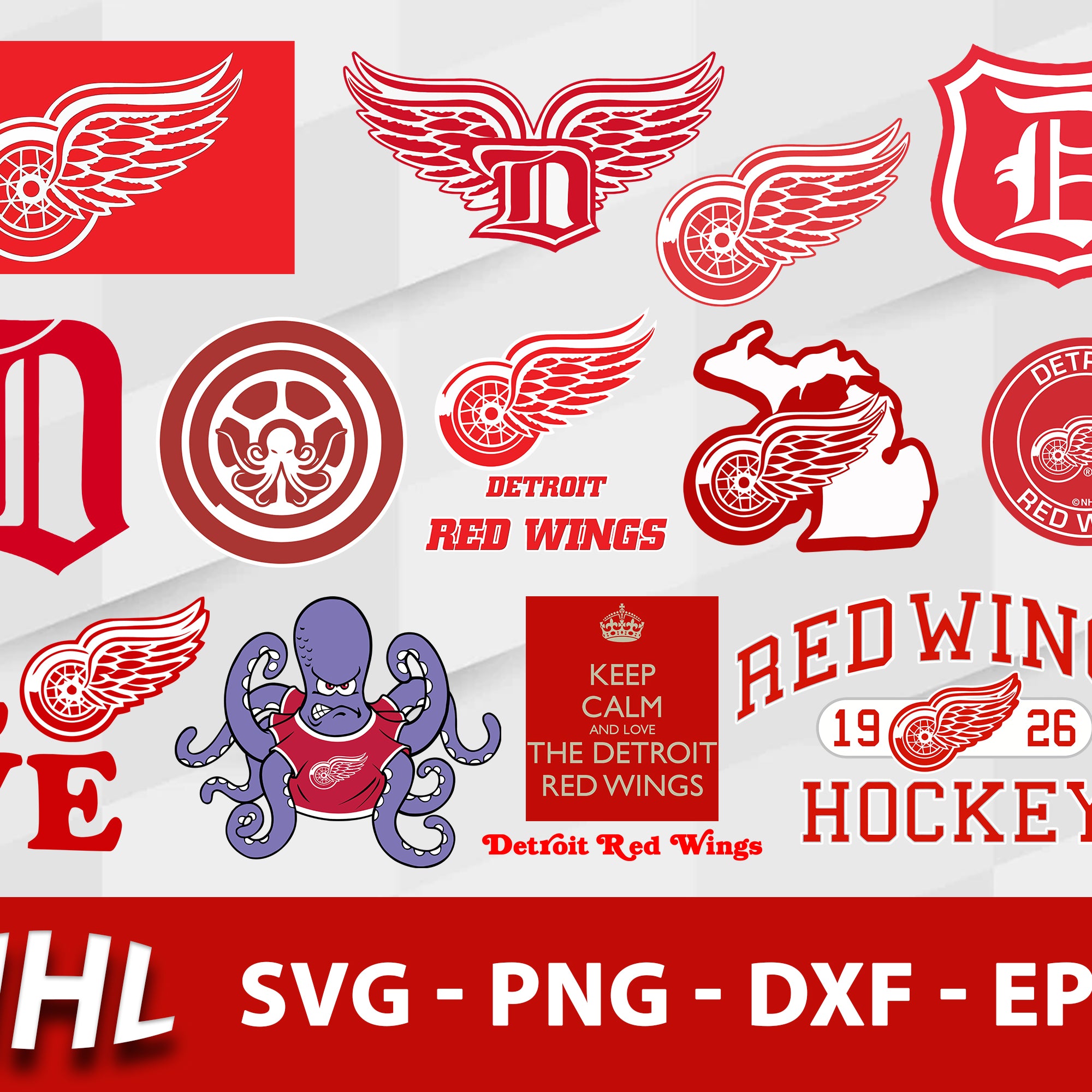 Detroit Red Wings Svg Bundle, Detroit Red Wings Svg, Sport Svg, Nhl Svg, Png, Dxf, Eps Digital File.