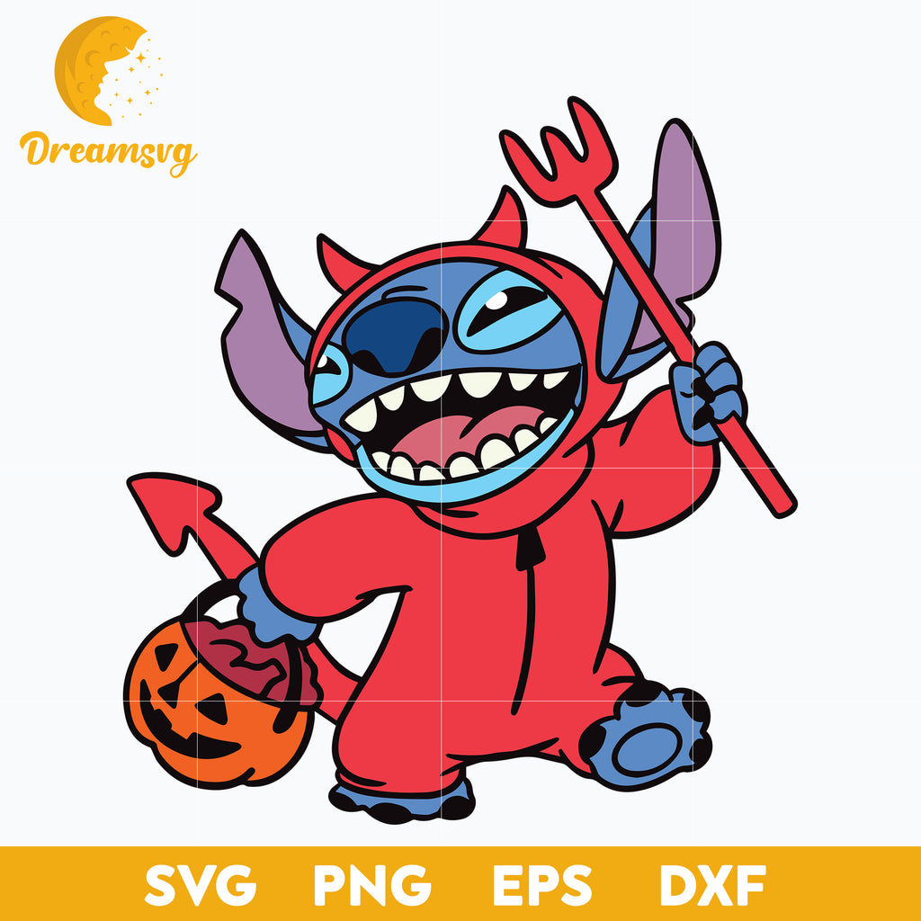 Devil Stitch Halloween SVG, Devil Stitch SVG, Stitch Halloween SVG, St