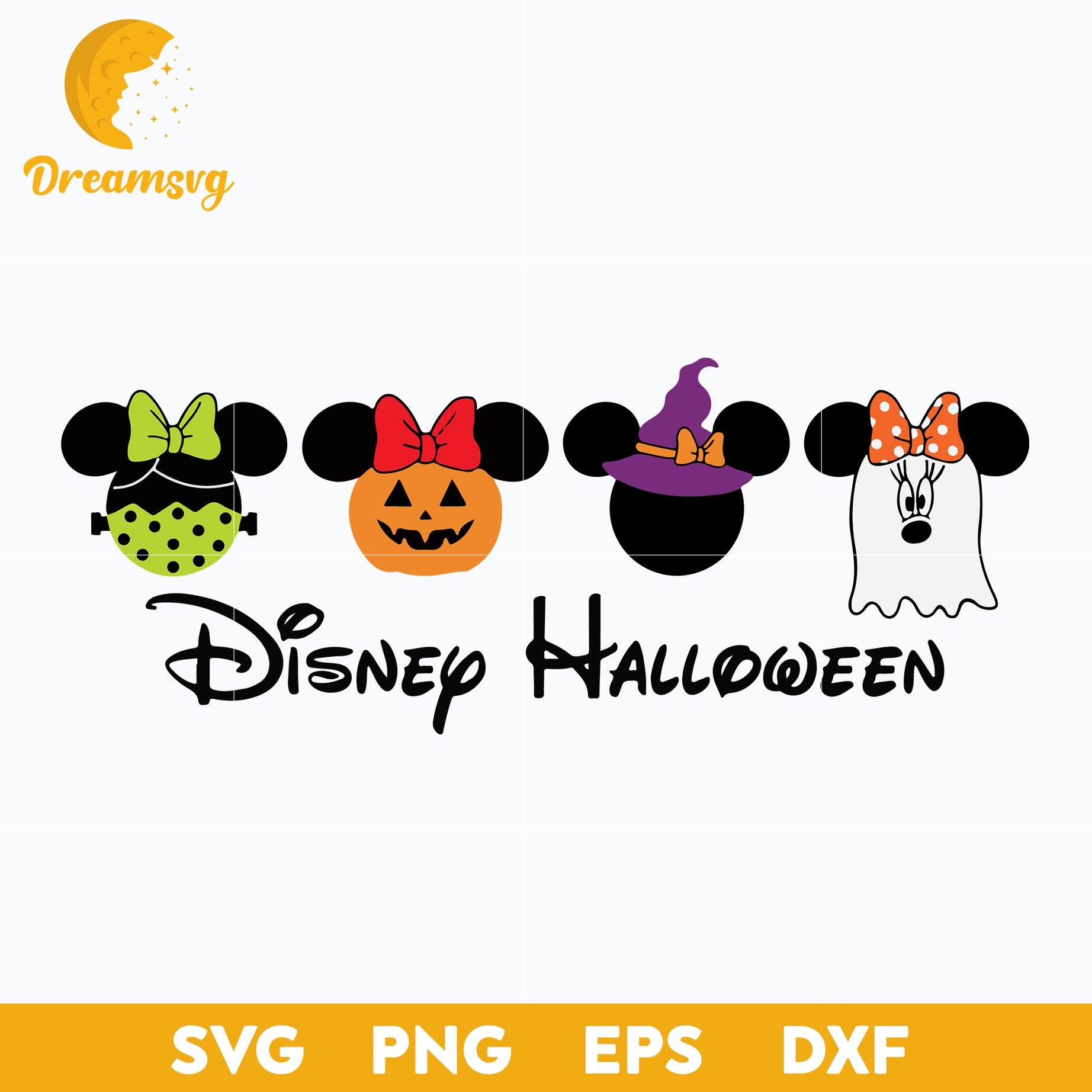 Disney Halloween Minnie Frankenstein Pumpkin Ghost Halloween svg, Halloween svg, png, dxf, eps digital file.