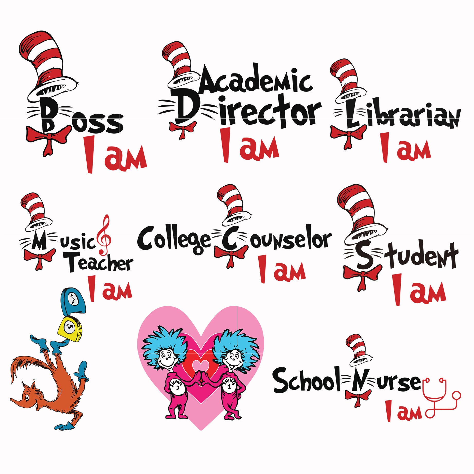 Dr seuss bundle svg, dr seuss svg,things one thing two dr seuss quotes svg, png, dxf, eps digital file DRB07012104
