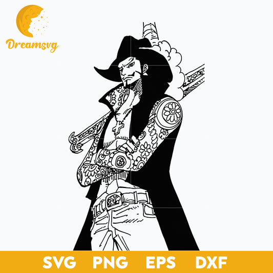 Dracule Mihawk Svg, One Piece Svg, Anime Cartoon Svg, Anime Lover Svg, file for cricut, Anime svg, png, eps, dxf digital download