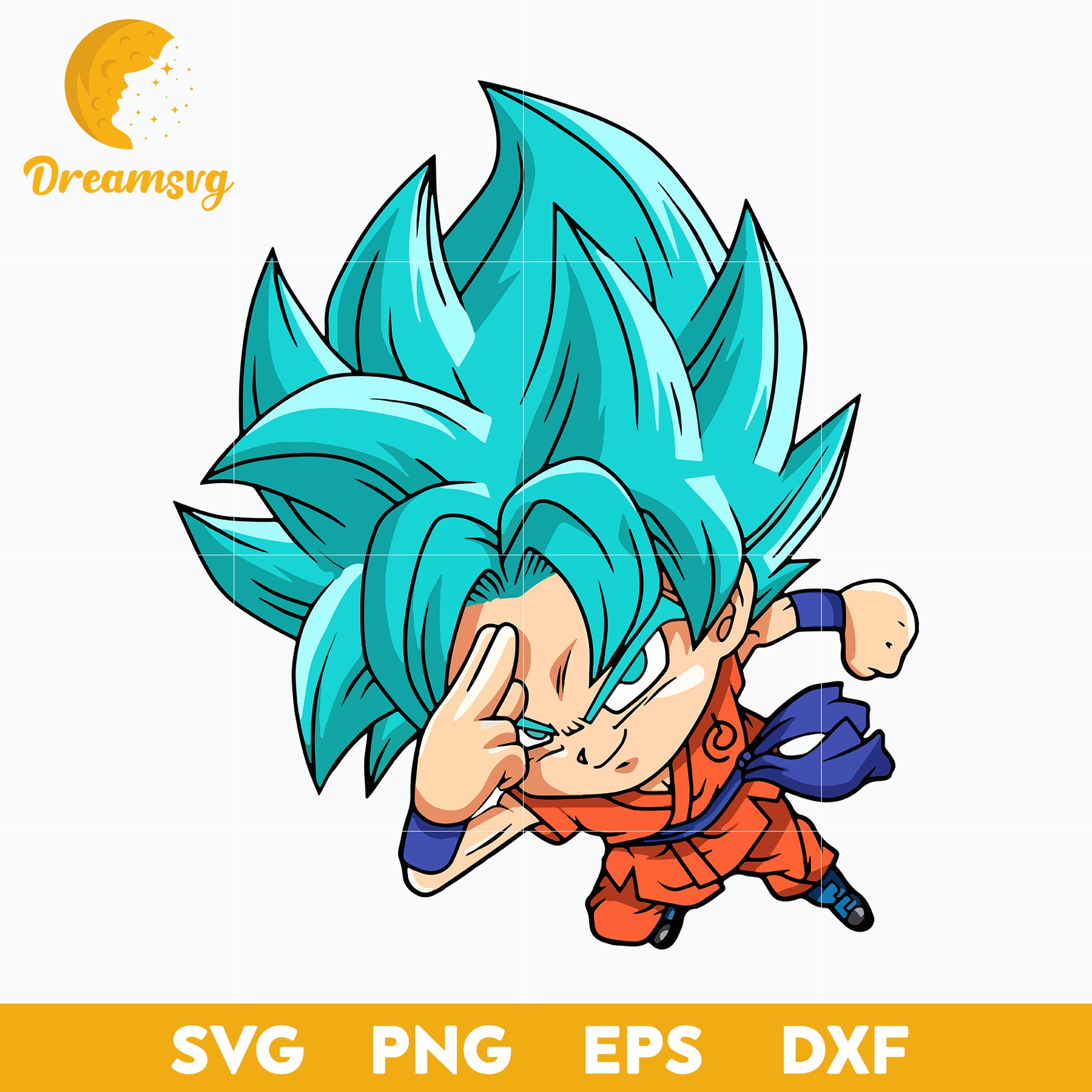 Dragon Ball Goku Chibi Svg, Goku Super Saiyan Blue Svg, Goku Chibi Svg, Dragon Ball Svg, file for cricut, Anime svg, png, eps, dxf digital download