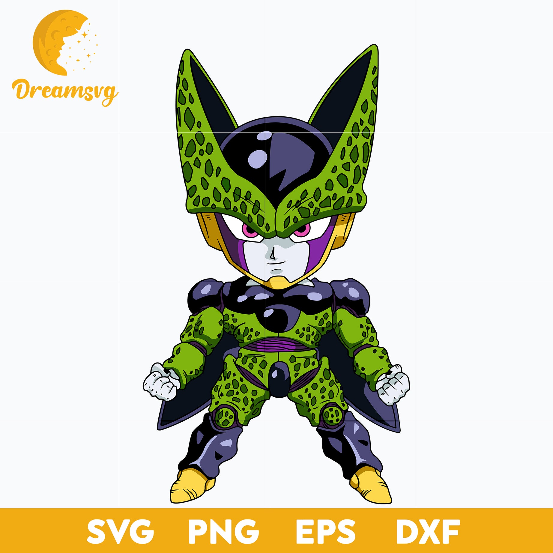 Dragon Ball Z Cell Svg, Dragon Ball Z Svg, Cell Dragon Ball Svg, Cell Chibi Svg, file for cricut, Anime svg, png, eps, dxf digital download