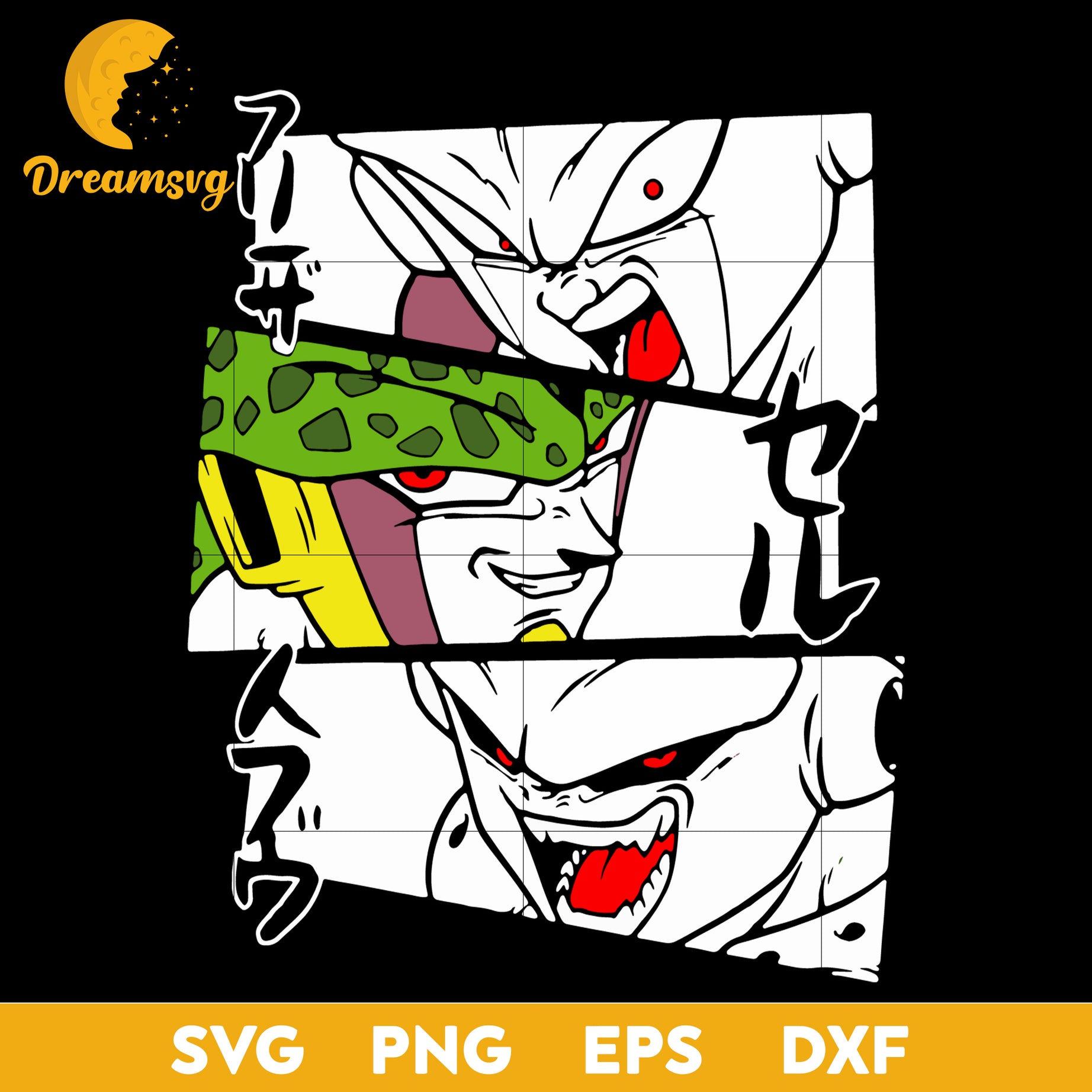 Dragon Ball Z Eyes Characters Svg, Dragon Ball Svg, Goku Svg, file for cricut, Anime svg, png, eps, dxf digital download