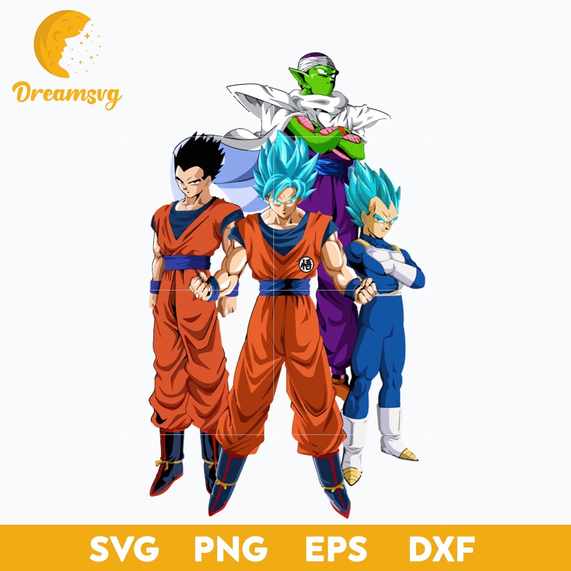 Dragon Ball Z Svg, Goku Svg, Vegeta Svg, Gohan Svg, Piccolo Svg, file for cricut, Anime svg, png, eps, dxf digital download